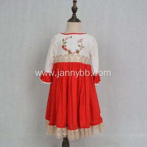 High quality half-sleeve gold lace hand embroidery dress